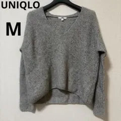 UNIQLO ユニクロ カシミアブレンドVネック ニット M グレー セーター