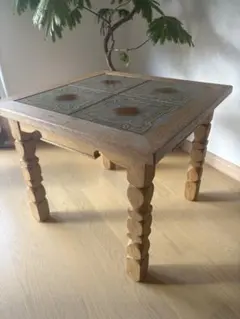 【シャークアタック購入】タイル天板 アンティーク ローテーブル/ヴィンテージ 1960's ヴィンテージ タイルトップ ローテーブル - アンティーク