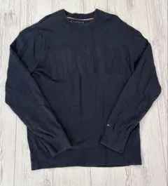 TOMMY トミーヒルフィガー トレーナー スウェット 薄手 ネイビー L