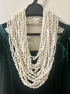 シェルレイ ロング 12連 天然貝殻 フラダンス ハワイアン