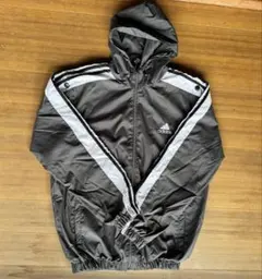 adidas アディダス フード付きナイロンジャケット グレー