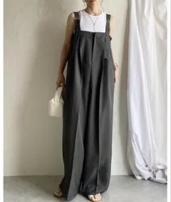 【美品】ストライプ柄 サロペット オーバーオールM サイズのサムネイル