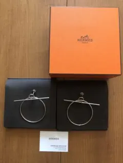 HERMES シルバー フープピアスのサムネイル