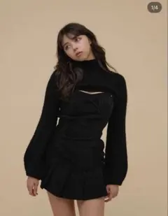 andmary アンドマリー Twiggy tweed mini dress