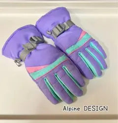 【訳アリ】アルパインデザイン ジュニア スキー スノボ グローブ 手袋 パープル
