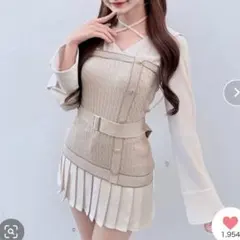 NOMAE シャツドッキングプリーツワンピース