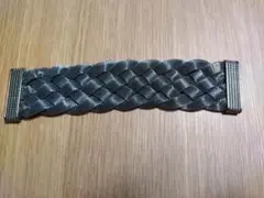 メタル製編み込みバンド 黒と銀