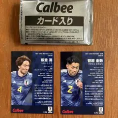 サッカー日本代表チップスCalbee 2024日本代表カード 板倉洸、菅原由勢