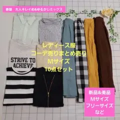 レディース服コーデ売りまとめ売り　Ｍサイズ10点　春服キレイめ&ゆるかじミックス