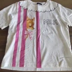 ★MILK 半袖Tシャツ 　バンビ　ホワイト ピンク
