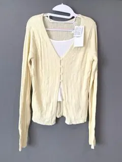 新品未使用　DISCOAT リブレイヤード風プルオーバー