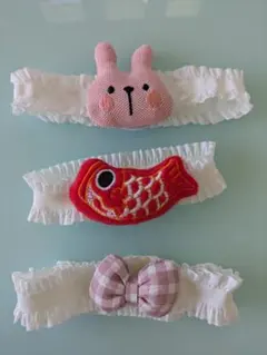 ウサギ・鯉・リボンデザインヘアバンド3個セット