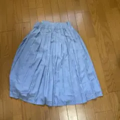 水色 フレアスカート ひざ丈プリーツのサムネイル