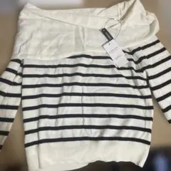 COMCOCA Striped Long off shoulder top