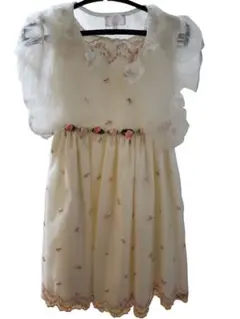 子供用ドレス　白　花柄　ボレロ付き　120cm　フォーマル