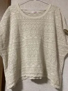 透かし編み ニット トップス 夏服
