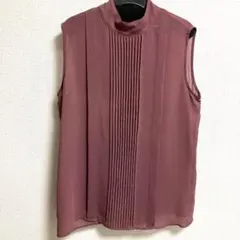 【美品】グリーンレーベルリラクシング　レディース　ブラウス　袖なし　透け感