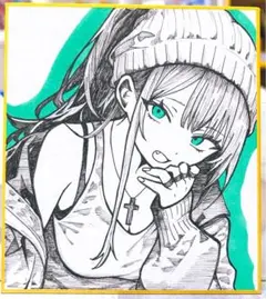 ア*ギ様 手描きイラスト アナログ 色紙 オリジナル 女の子 創作