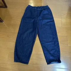 studio CLIP ダークブルー ワイドデニムパンツ
