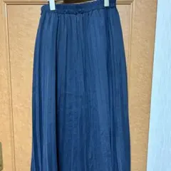 ネイビー プリーツロングスカート　3L 大きいサイズ　新品未使用タグ付