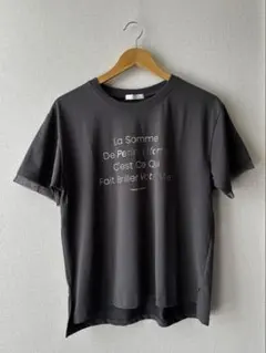 DRESKIP ロゴプリント Tシャツ チュール チャコールグレー Lサイズのサムネイル