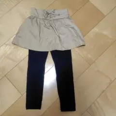 110cm スカート・レギンスセット ベージュ・ネイビー