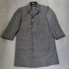 グレー チェスターコート ツイード風
