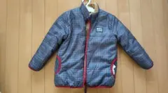 リバーシブルジャケット グレーと赤のチェック柄