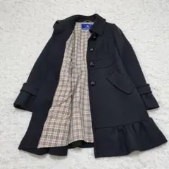 【美品 】バーバリーブルーレーベル ノバチェック フレア 　アンゴラ　ウール