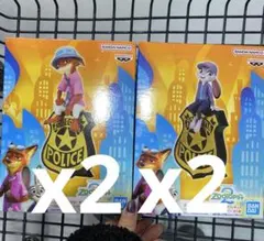 ズートピア2 ジュディ ニック モニタートップ フィギュア２種4個セット