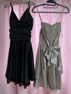 黒とベージュのドレス2着とバッグセット