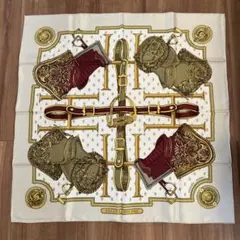 HERMES 馬具プリント スカーフ 90cm