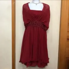 新品！ルーデルー 3way薔薇モチーフパーティードレス ワンピース ボルドー