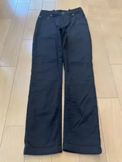 【2枚セット】裏フリース付きストレートパンツ黒150