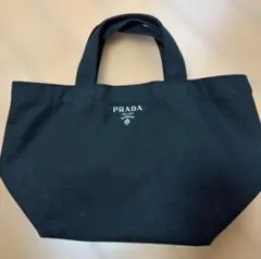 【新品】PRADA ノベルティ トートバッグ ランチバッグ 黒 キャンバス