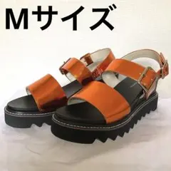 【7,700円の品】オリエンタルトラフィック　厚底ワイドベルトサンダル　オレンジ