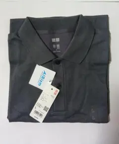 UNIQLO エアリズムコットン カノコ ポロシャツ ・ダークグレー L