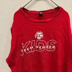 美品✨️【L】Tシャツ 半袖 レディース 赤 ロゴ シンプル メンズ トップス