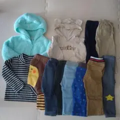 【未使用あり】12点　80㎝90㎝ベビー服 パンツとトップスのセット