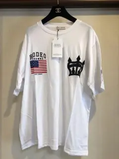 RODEO CROWNS アメリカンフラッグ刺繍ワッペンホワイト Tシャツ新品