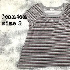 3can4on サンカンシオン ボーダー Tシャツ カットソー 半袖 0505のサムネイル