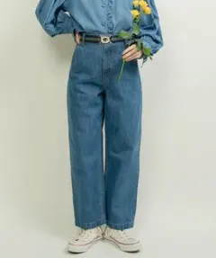 CHILD WOMAN デニムハイウエストパンツ ブルー Mサイズのサムネイル