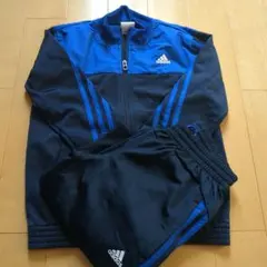 adidas ジャージ 上下セット 青・黒140