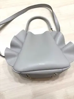 美品】セルフォード CELFORD フリルハンドバッグ SAX サックス 水色 