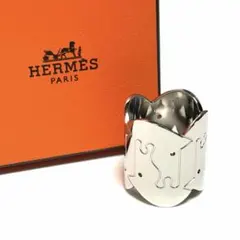 HERMES スカーフリング 《パルテノン》パラディウム 美品 未使用 箱付きのサムネイル