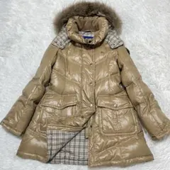 【極美品】バーバリーブルーレーベル ダウンコート Aライン L ノバチェック