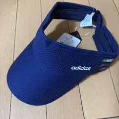 【新品】アディダス　adidas サンバイザー　帽子　ネイビー紺色