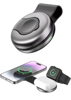 fluche] MagSafe充電器 ワイヤレス充電器 ポータブル 3in1