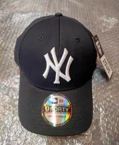 New Era NY Black色White刺繍男女用キャップフリ➖サイズ