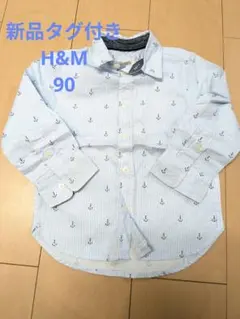 新品未使用L.O.G.G. アンカー柄長袖シャツ 90